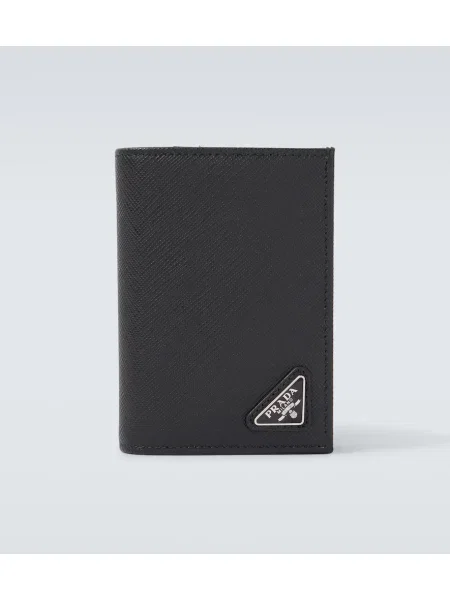 Usnjena denarnica Prada črna