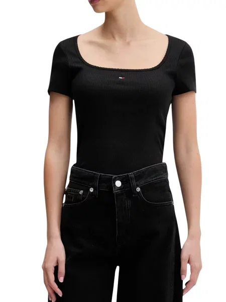 Koszulka Tommy Hilfiger Jeans czarna