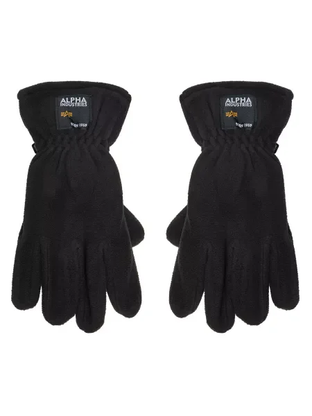 Alpha Industries Rukavice Label Fleece čierna