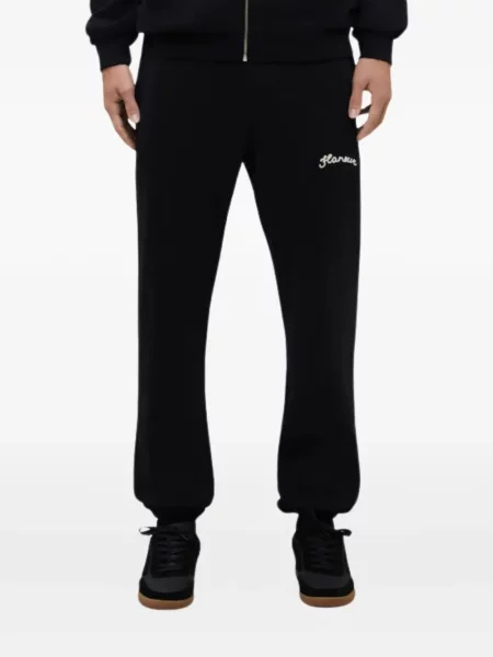 Pantaloni Flâneur cu broderie alergare negru