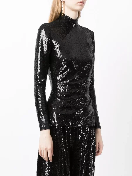 Top Ralph Lauren Collection cu paiete lung negru