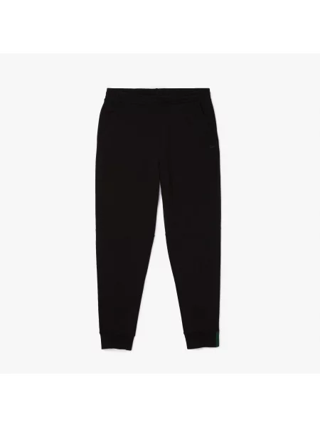 Lacoste Spodnie Dresowe Slim Fit Z Mieszanki Bawełny Melanżowej czarne
