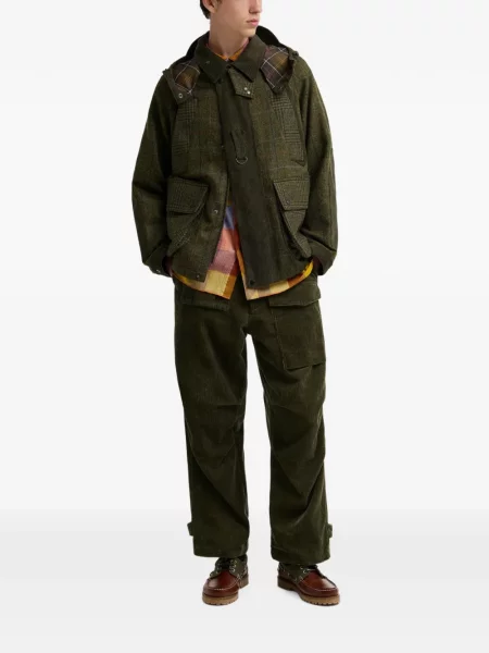 Pantaloni Barbour de catifea cord cu cordon verde