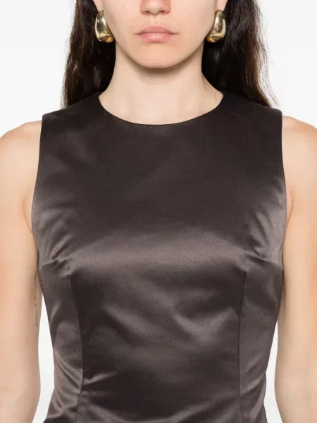Rochie mini Alfie din satin de costum gri