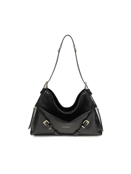 Torebka hobo Givenchy skórzana na sprzączkę z ćwiekami czarna