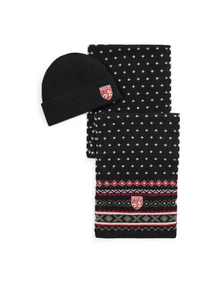 Zestaw szalik i czapka Polo Ralph Lauren czarna