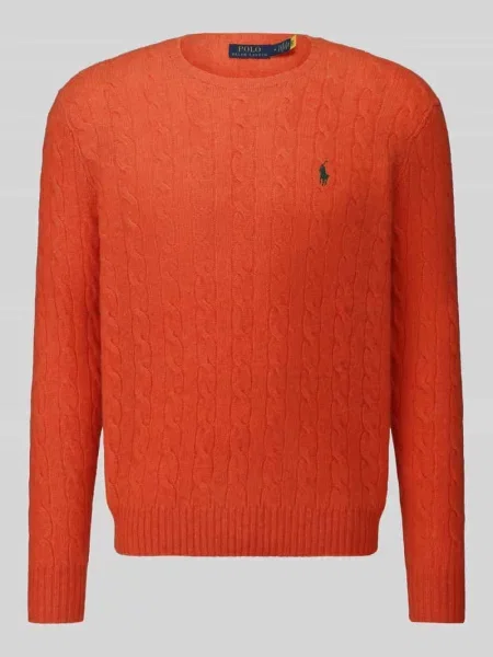Sweter o kroju regular fit z mieszanki wełny i kaszmiru Polo Ralph Lauren pomarańczowy