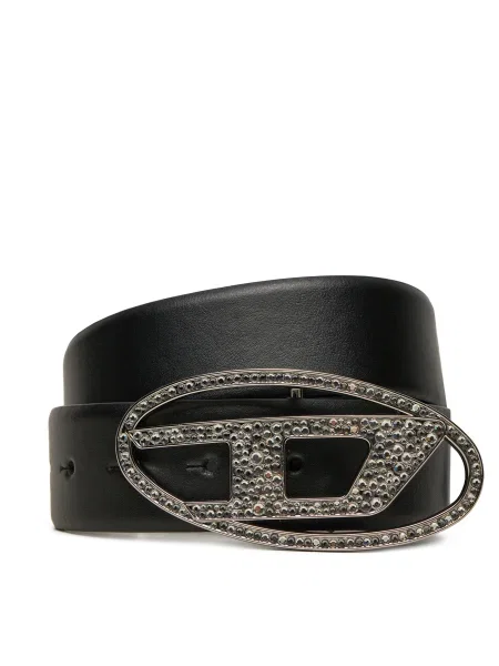 Кожен Diesel OVAL D LOGO STRASS черно