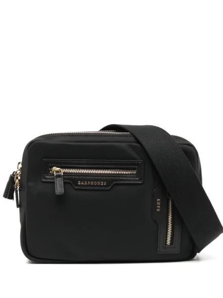 Geanta crossbody Anya Hindmarch cu autograf negru