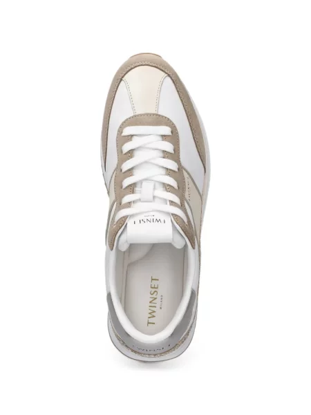 Sneakerși Twinset cu platformă alb
