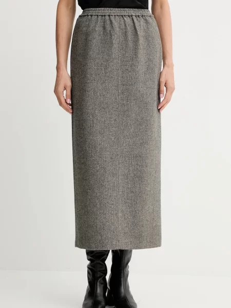 ISABELLE BLANCHE spódnica z dodatkiem wełny maxi prosta szary