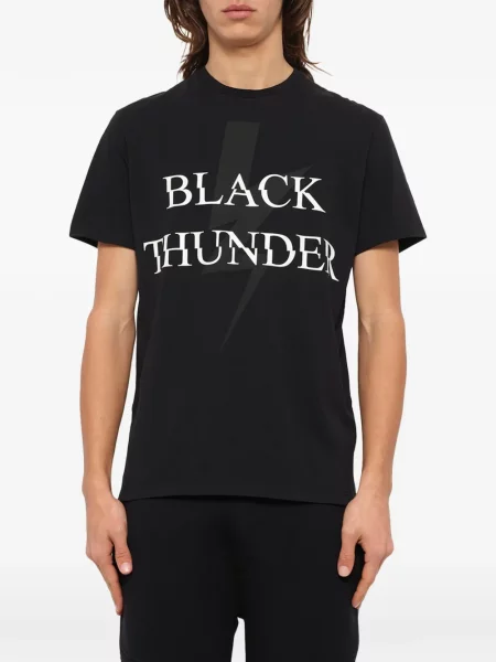 Tricou Neil Barrett cu decolteu rotund negru