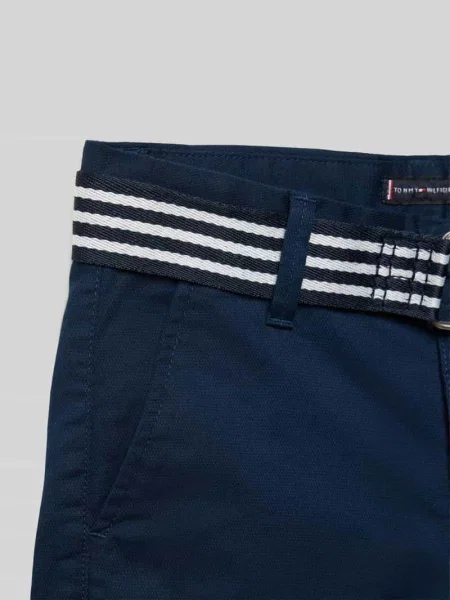 Szorty z paskiem i wpuszczanymi Tommy Hilfiger granatowe