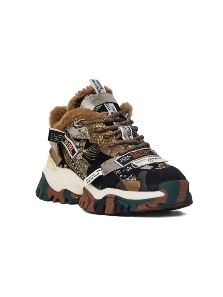 Sneakersy Joia Paris skórzane brązowe