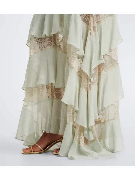 Rochie De La Vali din dantelă verde