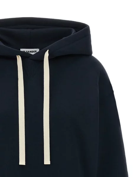 Hanorac cu glugă Jil Sander cu imagine albastru