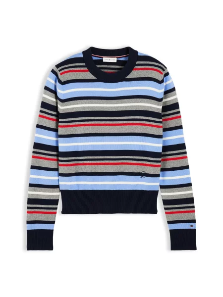 TOMMY HILFIGER Pulover bleumarin / azuriu / amestecat / roșu intens gri