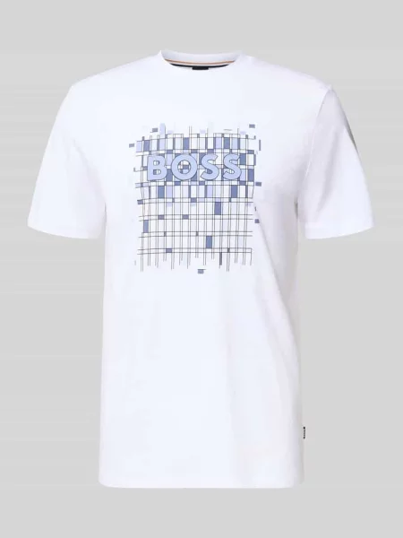 T-shirt o kroju regular fit z czystej bawełny model ‘THOMPSON’ Boss biała
