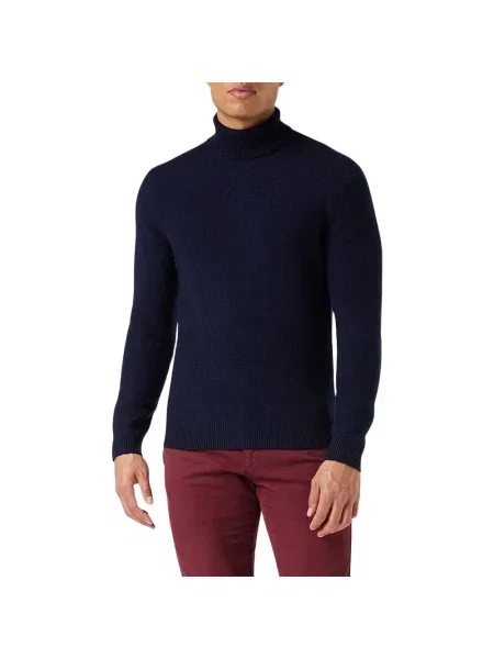 Sweter z golfem Hackett niebieski