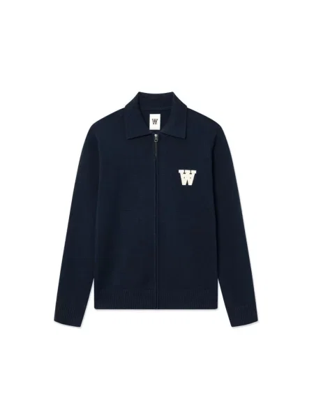 Kardigan w dzianinowym wyglądzie o kroju regular fit model Tay' Wood Wood niebieski