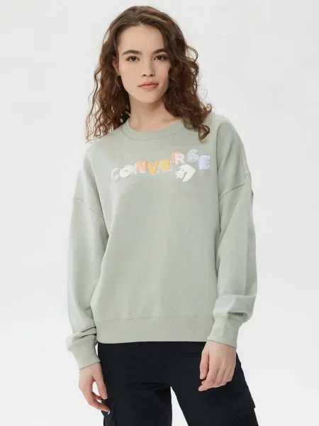 Утепленный свитшот Converse зеленый