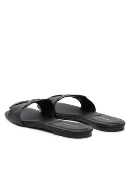 Calvin Klein Natikači Square Flat Sandal Emblem črna