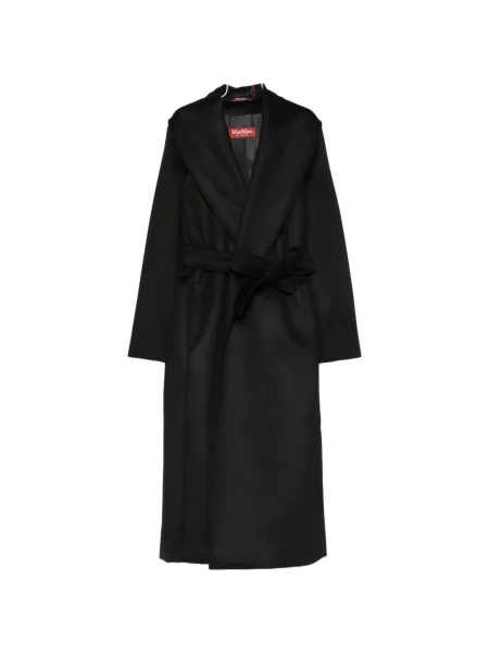 Cu centură lung palton Max Mara negru