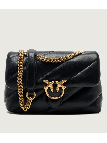 Pinko De piele geantă pe umăr Love Puff Mini Small B. negru