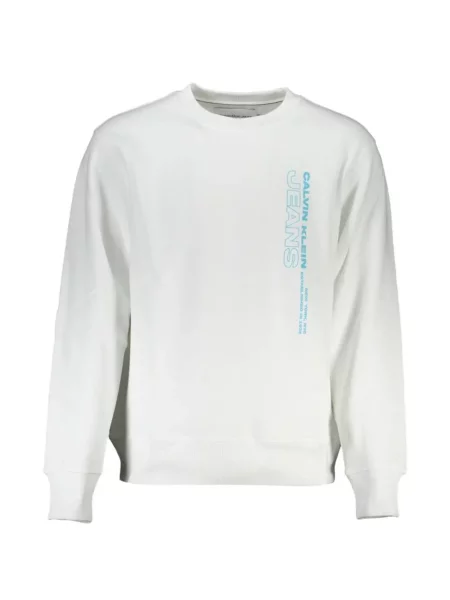 Hanorac crewneck Calvin Klein cu imagine cu decolteu rotund alb