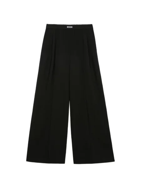 Pantaloni Msgm plisate cu autograf negru