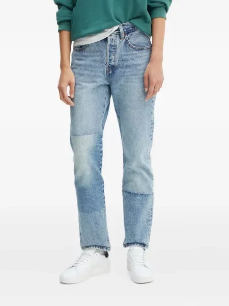 Blugi drepți Levi's® zdrențuiți negru