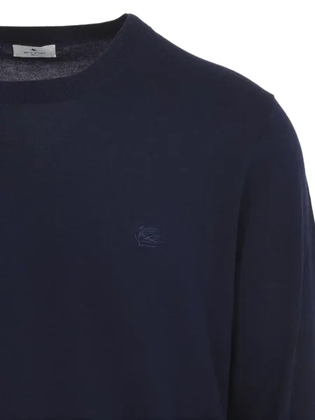 Pulover Etro cu broderie albastru