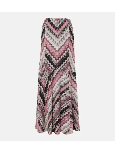 Fusta maxi Missoni tricotate roz