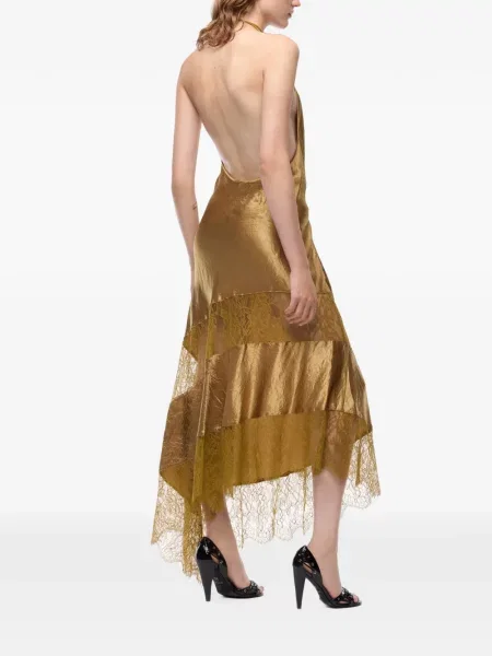 Rochie midi Pinko din satin asimetrică