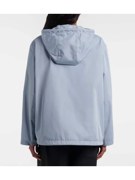 Geacă Moncler cu glugă albastru