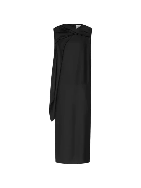 Rochie midi Loulou De Saison drapată negru