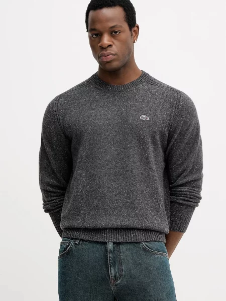 Lacoste pulover din amestec de lână gri
