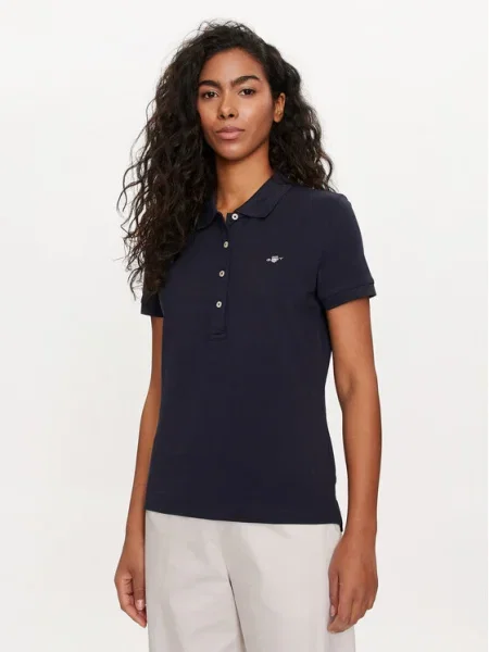 Gant Tricou polo Shield Bleumarin