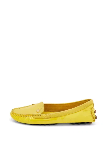 Pantofi loafer Tory Burch din piele de lac cu autograf galben