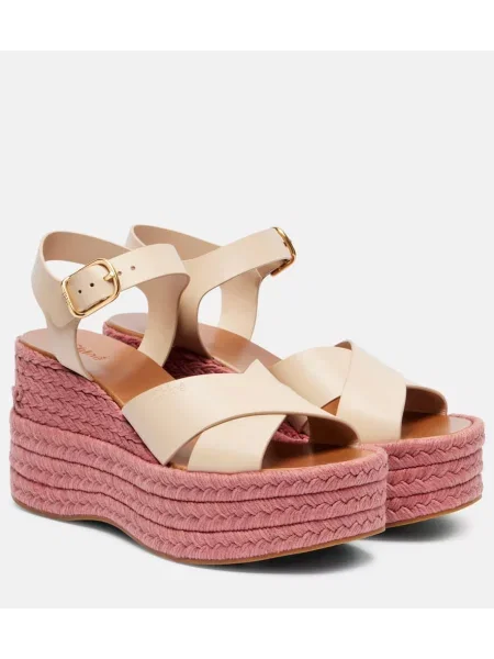 Espadrile Chloé din piele bej