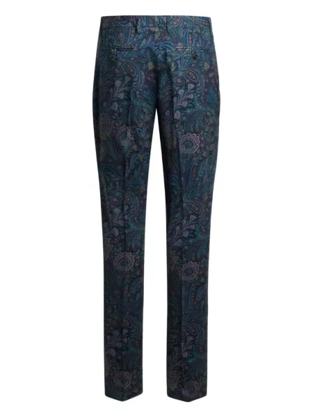 Pantaloni Etro cu model floral albastru