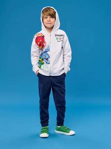 Sinsay Mikina na s kapucí Lego Ninjago šedá