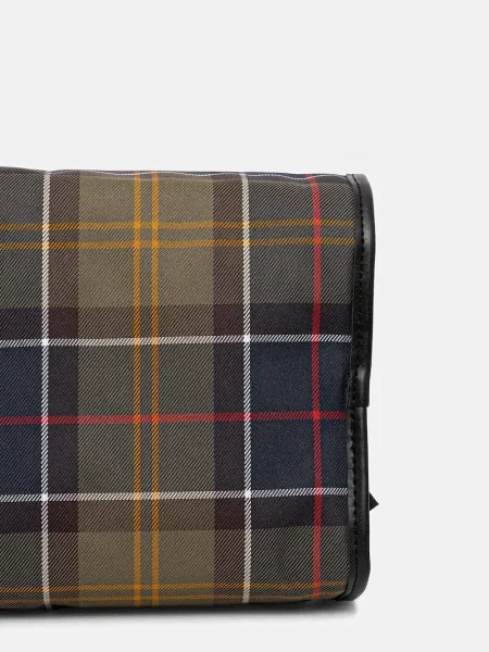 Pungă cosmetică Barbour în carouri clasică verde