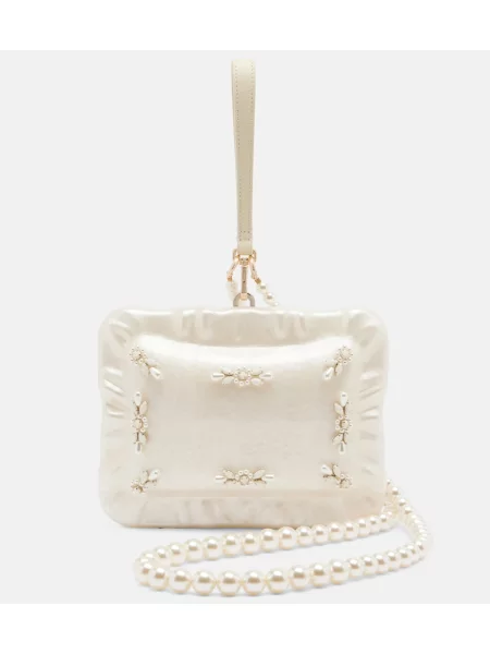 Pisemska torbica Simone Rocha z perlami bela