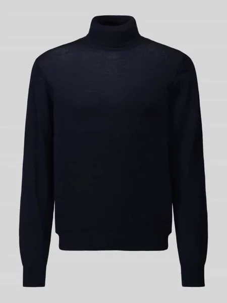 Sweter z golfem o kroju regular fit z czystej wełny model MIKO' Jake*s Studio Men granatowy