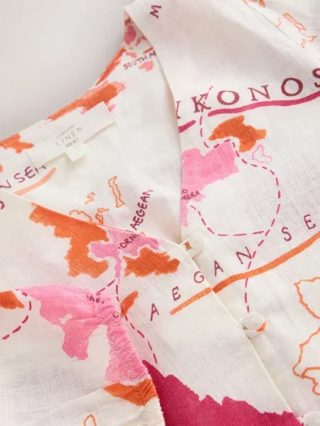 Next Košeľové šaty oranžová / svetloružová / tmavoružová / ako vlna biela