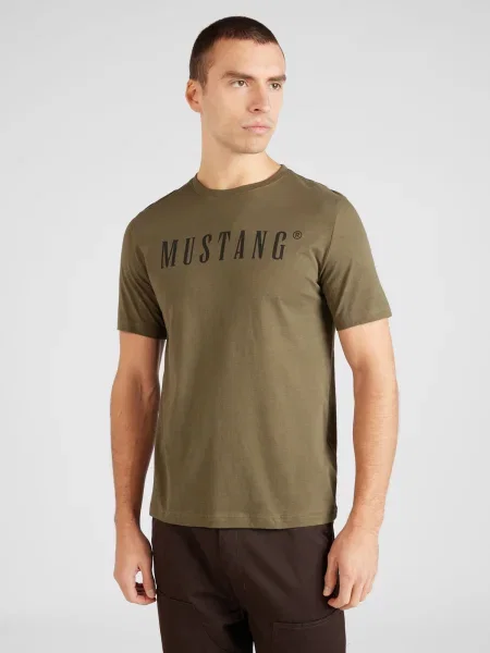 MUSTANG Majica AUSTIN svetlo rjava črna