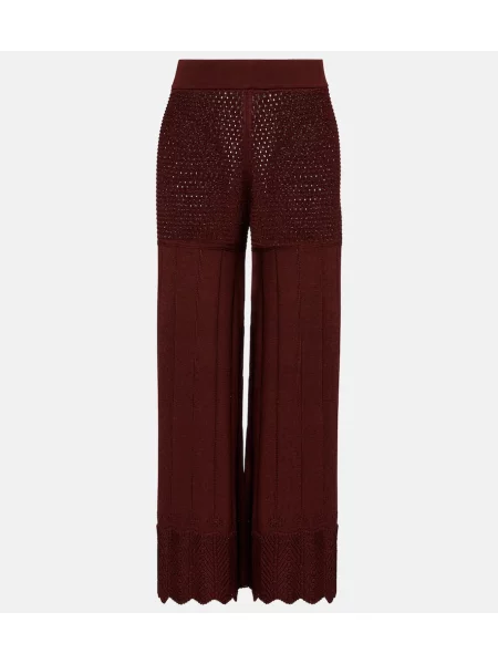 Pantaloni Eres tricotate roșu