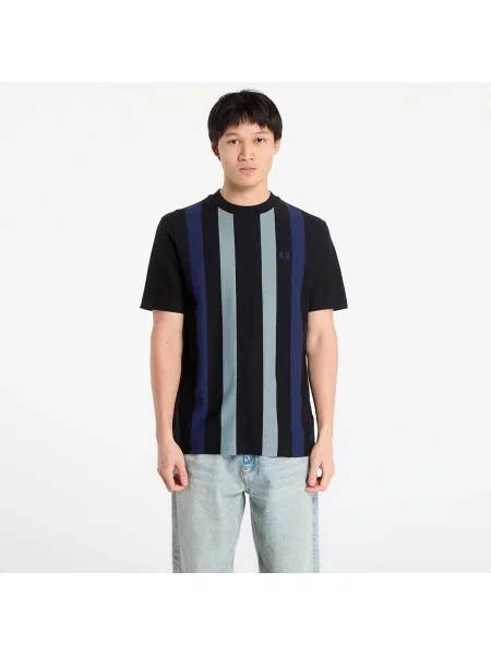 Pruhované tričko Fred Perry černé