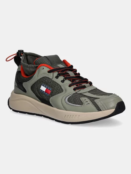 Sneakers Tommy Jeans Tjm Runner Mix kaki